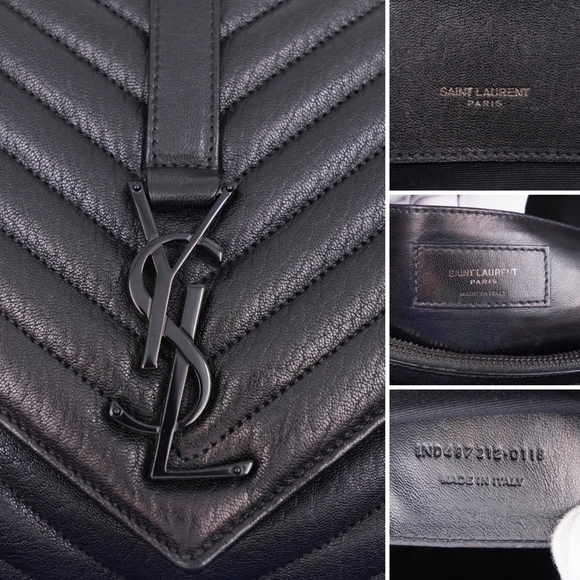 CA04 💚 Saint Laurent Leather College Large - Picture 9 of 15